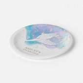 マーメイドテールウォーターカラーアンダーザシー誕生日 ペーパープレート (アングル)