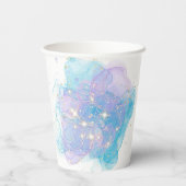 マーメイドテールウォーターカラーアンダーザシー誕生日 紙コップ (裏面)