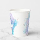 マーメイドテールウォーターカラーアンダーザシー誕生日 紙コップ (左)