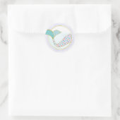 マーメイドテールグリッターパープルブルー封筒用シール ラウンドシール (バッグ)