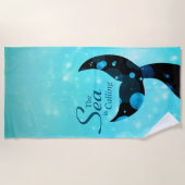 マーメイドテールザシーコール引用文 ビーチタオル (正面)