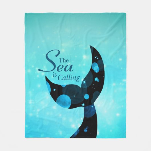 マーメイドテールザシーコール引用文 フリースブランケット (正面)