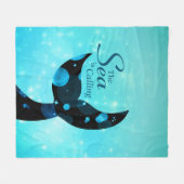 マーメイドテールザシーコール引用文 フリースブランケット (正面(横))