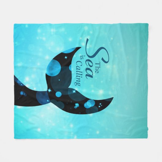 マーメイドテールザシーコール引用文 フリースブランケット (正面(横))