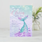 マーメイドテールザシーパープル誕生日 招待状 (スタンド正面)