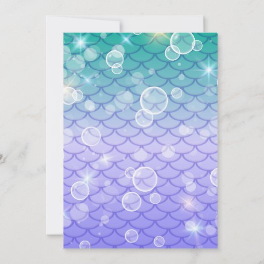 マーメイドテールザシーパープル誕生日 招待状 (裏面)