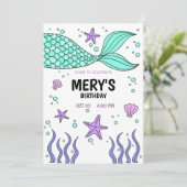 マーメイドテールザシー誕生日 招待状 (スタンド正面)