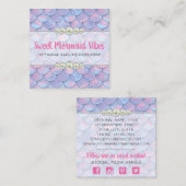 マーメイドテールスケール&パールパステルスパークルブティック スクエア名刺 (正面/裏面)