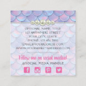 マーメイドテールスケール&パールパステルスパークルブティック スクエア名刺 (裏面)