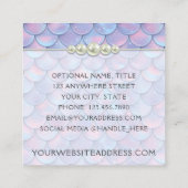 マーメイドテールスケール&パールパステルスパークルブティック スクエア名刺 (裏面)