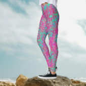 マーメイドテールターコイズピンクフィッシュはかりで測パターン レギンス