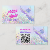 マーメイドテールチュンキーパステルグリッター 名刺 (正面/裏面)