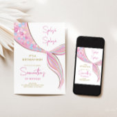 マーメイドテールテーマ誕生日招待状 招待状