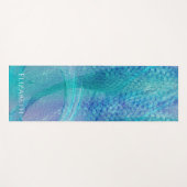 マーメイドテールパターンターコイズパープパーソナライズされたル ヨガマット (正面(横))