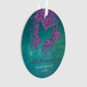 マーメイドテールパーソナライズされたに名前を追加 オーナメント (正面)