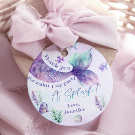 マーメイドテールパープル誕生日感謝していあなた フェイバータグ