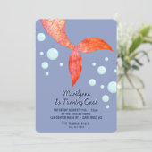 マーメイドテールブルー1st誕生日招待状 招待状 (スタンド正面)