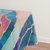 マーメイドテールプリントブルーアンドピンク テーブルクロス (インサイチュ)