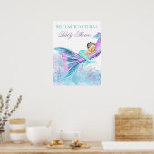 マーメイドテールベイビーシャワーシンボルや象徴 ポスター (キッチン)