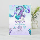マーメイドテールマーメイド招待状2歳の誕生日 招待状 (スタンド正面)