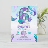 マーメイドテールマーメイド招待状6誕生日 招待状 (スタンド正面)