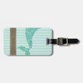 マーメイドテールミントホワイトストライプ ラゲッジタグ (正面横)