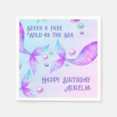 マーメイドテールワイルドザシーエイジ誕生日 スタンダードカクテルナプキン (正面)