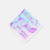 マーメイドテールワイルドザシーエイジ誕生日 スタンダードカクテルナプキン (角)