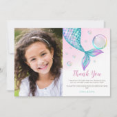 マーメイドテール写真誕生日 サンキューカード (正面)