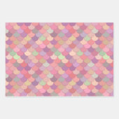 マーメイドテール幾何パステルパターン ラッピングペーパーシート (正面3)