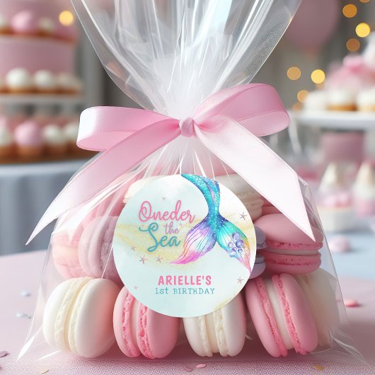 マーメイドテール海の上の最初の誕生日 ラウンドシール
