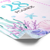 マーメイドテール第1誕生日フォトマイルストーンポスター ポスター (角)