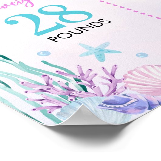 マーメイドテール第1誕生日フォトマイルストーンポスター ポスター (角)