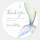 マーメイドテール誕生日ありがとう ラウンドシール (正面)
