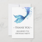 マーメイドテール誕生日アンダーザシーア サンキューカード (正面)