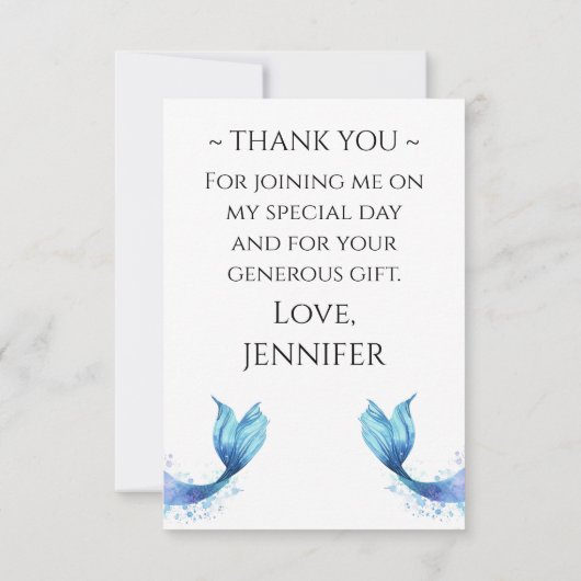 マーメイドテール誕生日アンダーザシーア サンキューカード (裏面)