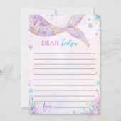 マーメイドテール誕生日タイムカプセルメッセージカード サンキューカード (正面)