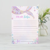 マーメイドテール誕生日タイムカプセルメッセージカード サンキューカード (スタンド正面)