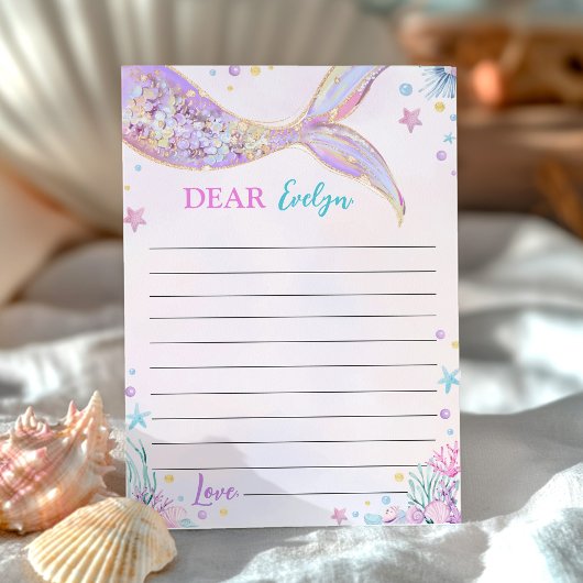 マーメイドテール誕生日タイムカプセルメッセージカード サンキューカード