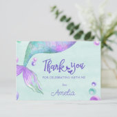 マーメイドテール誕生日パーティー サンキューカード (スタンド正面)