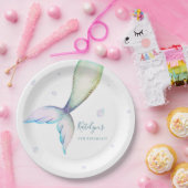 マーメイドテール誕生日パーティー ペーパープレート (パーティー)