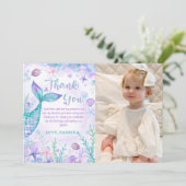 マーメイドテール誕生日写真 サンキューカード (スタンド正面)