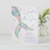マーメイドテール誕生日招待状ザシーダー 招待状 (スタンド正面)