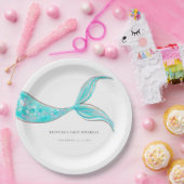 マーメイドテール誕生日紙プレート ペーパープレート (パーティー)