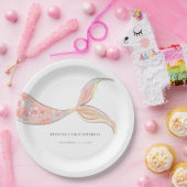 マーメイドテール誕生日紙プレート ペーパープレート (パーティー)