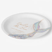 マーメイドテール誕生日 ペーパープレート (アングル)