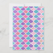 マーメイドテール金ゴールドピンクパープル誕生日招待状 招待状 (裏面)