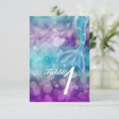 マーメイドテール魅惑された海のパーティーテーブル番号カード 招待状 (スタンド正面)