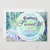 マーメイドテール魔法アンダーシースウィート16ライトグロー 招待状 (正面)
