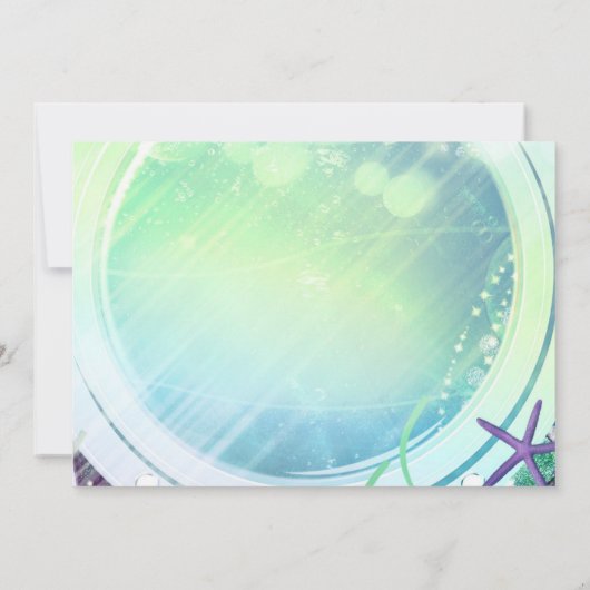 マーメイドテール魔法アンダーシースウィート16ライトグロー 招待状 (裏面)